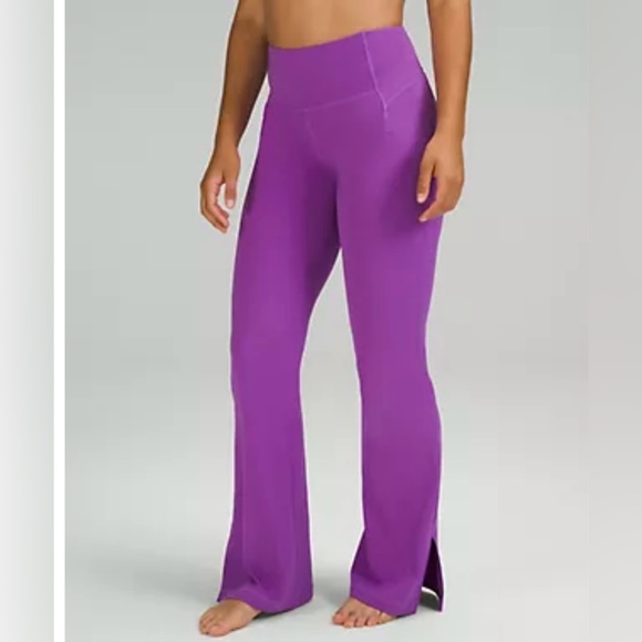 EUC Lululemon Groove high rise split hem leggings - NULU - size 2 - Picture 1 of 9